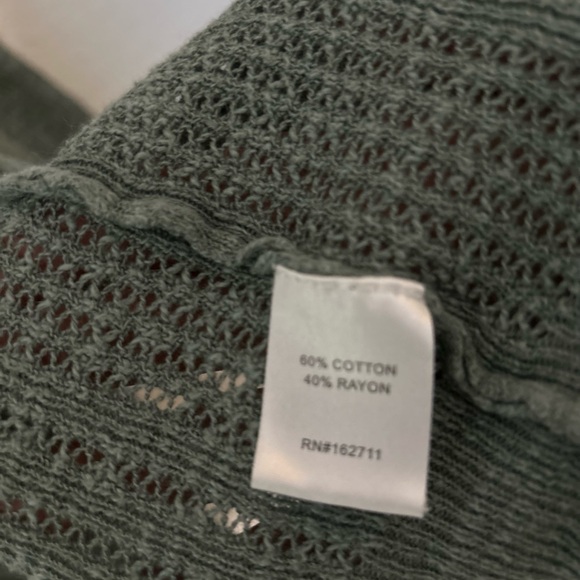 Love Ellie Open Front Ribbed Cardigan Olive Size Small Lightweight - Picture 4 of 6